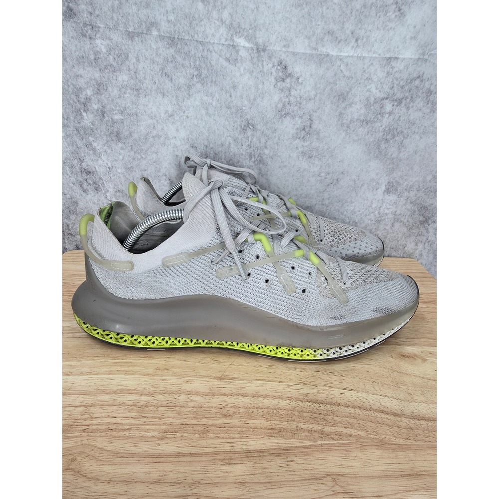 Adidas 4D Fusio Running Shoes Mens 11 Gray Solar Yellow Sneakers Trainers FY5928